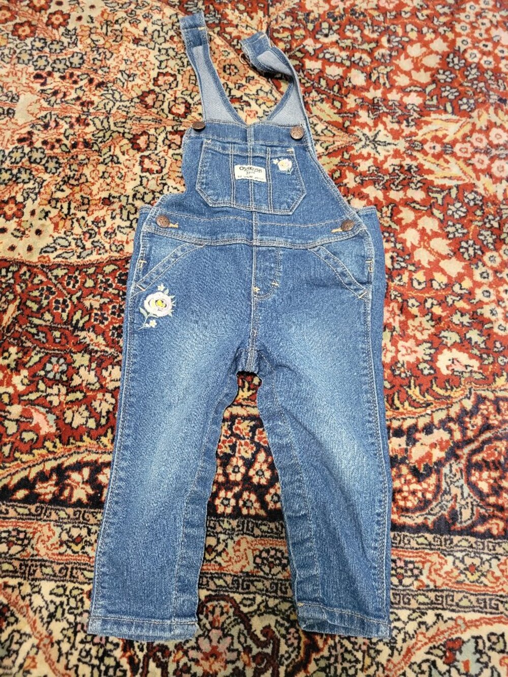 Baby Girl Vintage OshKosh B'Gosh Dungarees-Skinny leg-Embroidered Details